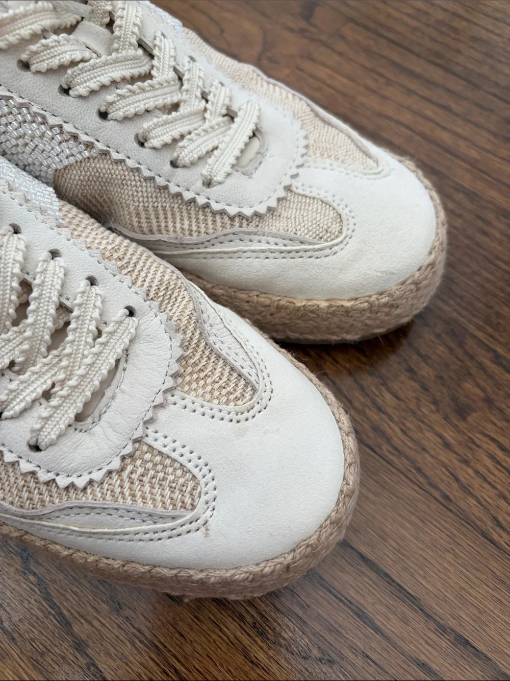 Dolce Vita Notice Beaded Lace-Up Low-Profile Espadrille Sneakers